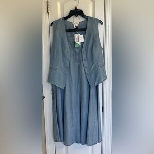 Denim Maxi Skirt and Vest